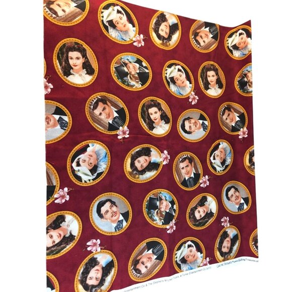 Gone With The Wind Cotton Fabric 1 Yard Scarlett Rhett Ashley Melanie Quilting M - Picture 1 of 11